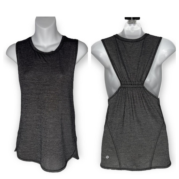 lululemon athletica Tops - Lululemon In a Cinch Muscle Tank in Heathered Slate Size 6